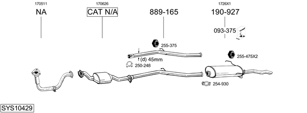Sistema de gases de escape Peugeot 309 Hatchback Van
