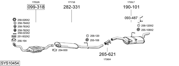 Sistema de gases de escape BOSAL SYS10454