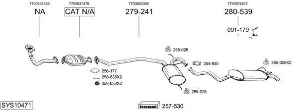 Sistema de gases de escape Renault 19 I