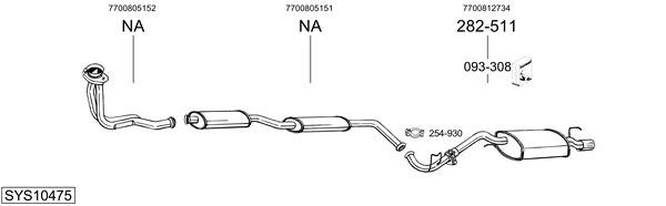 Sistema de gases de escape BOSAL SYS10475