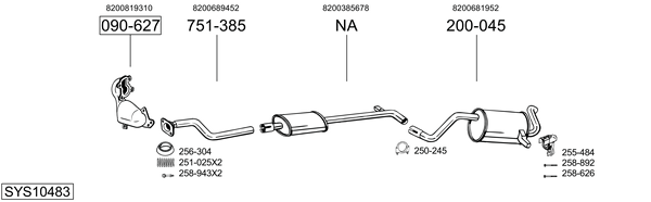 Sistema de gases de escape Renault CLIO III Hatchback Van