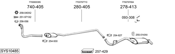 Sistema de gases de escape Renault CLIO I Hatchback Van