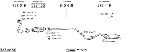 Sistema de gases de escape Renault CLIO I Hatchback Van