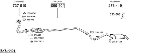 Sistema de gases de escape Renault CLIO I Hatchback Van