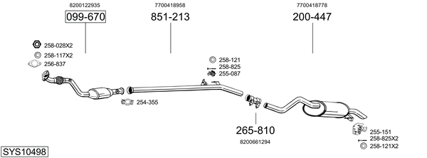 Sistema de gases de escape Renault CLIO II Hatchback Van