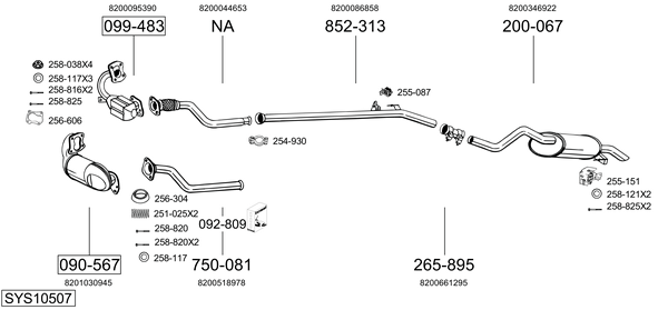 Sistema de gases de escape Renault CLIO II Hatchback Van