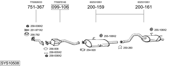 Sistema de gases de escape Renault ESPACE III