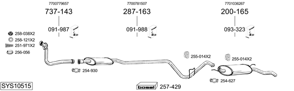Sistema de gases de escape Renault RAPID Box Body/MPV