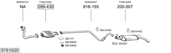 Sistema de gases de escape Renault RAPID Box Body/MPV