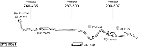 Sistema de gases de escape Renault RAPID Box Body/MPV