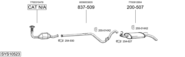 Sistema de gases de escape BOSAL SYS10523