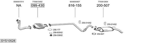 Sistema de gases de escape Renault RAPID Box Body/MPV