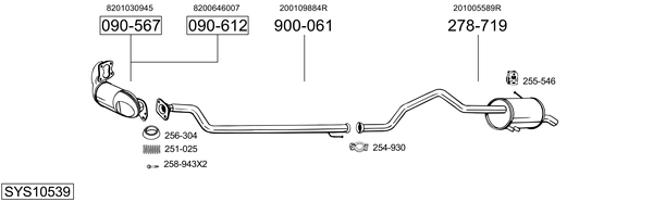 Sistema de gases de escape Renault KANGOO / GRAND KANGOO II