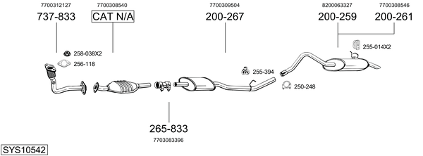Sistema de gases de escape Renault KANGOO Express
