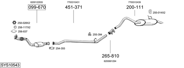 Sistema de gases de escape Renault KANGOO Express