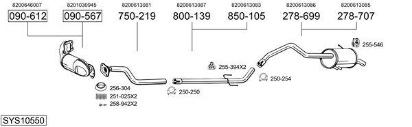 Sistema de gases de escape Renault KANGOO Express