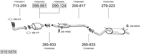 Sistema de gases de escape BOSAL SYS10579