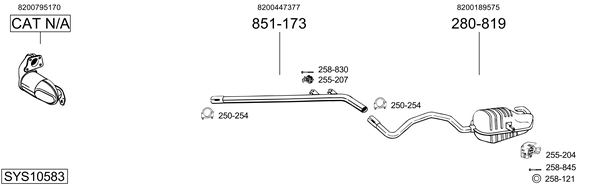 Sistema de gases de escape Renault MEGANE II