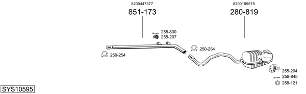 Sistema de gases de escape Renault MEGANE II Saloon