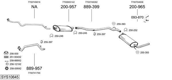 Sistema de gases de escape Renault TRAFIC Van