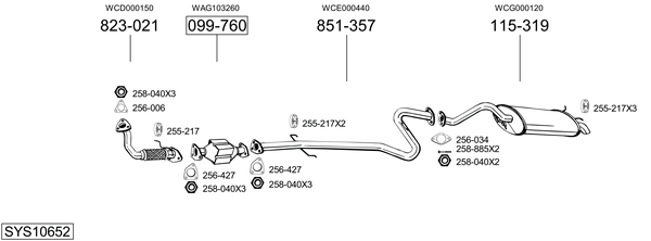 Sistema de gases de escape Rover 25 I Hatchback