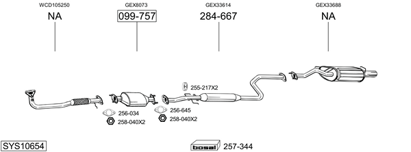 Sistema de gases de escape Rover 400 II Hatchback