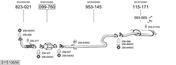 Sistema de gases de escape Rover 45 I Hatchback
