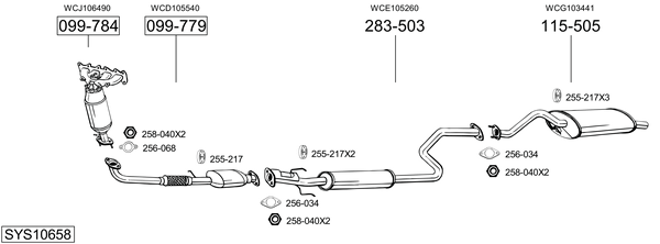 Sistema de gases de escape Rover 45 I Saloon