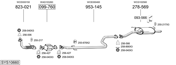 Sistema de gases de escape Rover 45 I Saloon