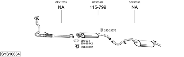 Sistema de gases de escape Rover 100 / METRO Hatchback