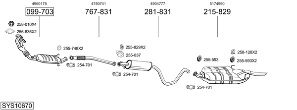 Sistema de gases de escape Saab 9-3