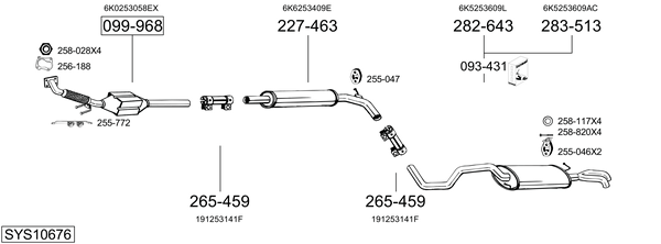 Sistema de gases de escape BOSAL SYS10676