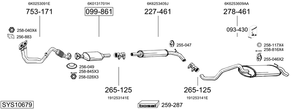 Sistema de gases de escape BOSAL SYS10679