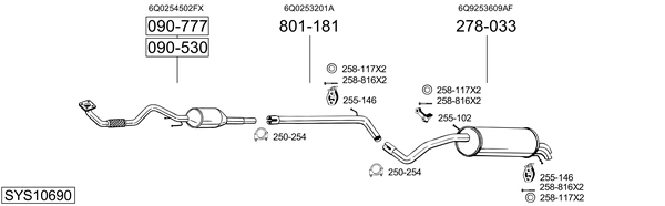 Sistema de gases de escape Skoda FABIA II Combi