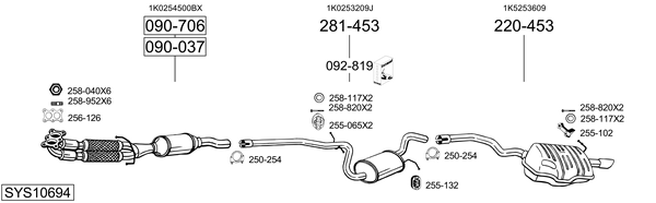 Sistema de gases de escape BOSAL SYS10694