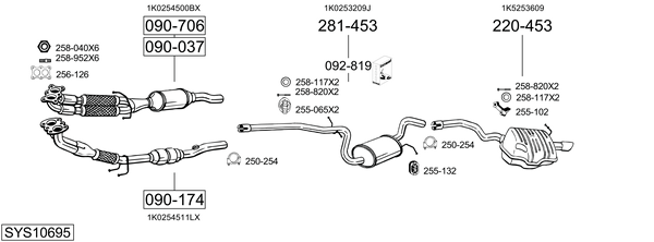 Sistema de gases de escape Skoda OCTAVIA II