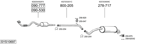 Sistema de gases de escape Skoda ROOMSTER