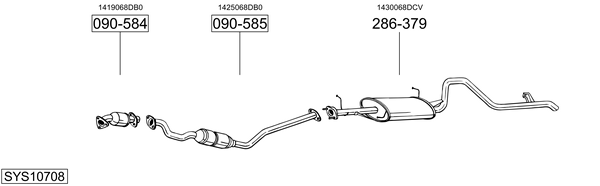Sistema de gases de escape BOSAL SYS10708