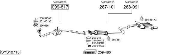 Sistema de gases de escape Suzuki SWIFT II Hatchback