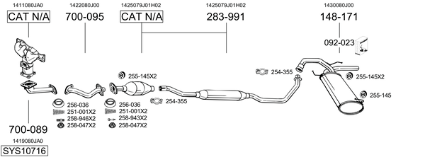 Sistema de gases de escape Suzuki SX4