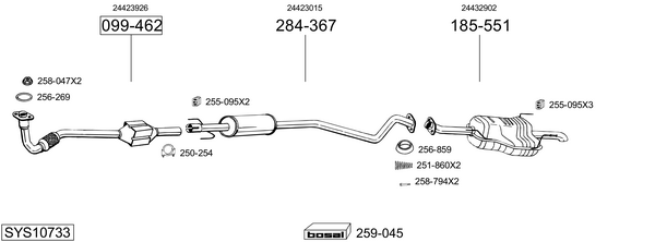 Sistema de gases de escape Vauxhall ASTRAVAN Mk IV Estate Van
