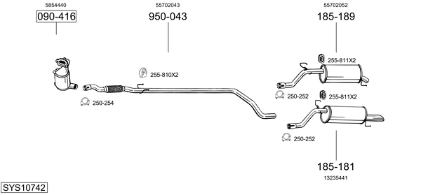 Sistema de gases de escape Vauxhall CORSA Mk III