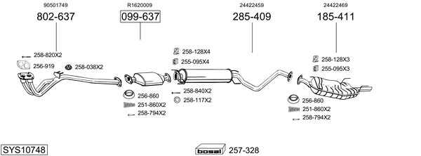 Sistema de gases de escape Vauxhall VECTRA Saloon