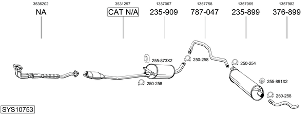 Sistema de gases de escape BOSAL SYS10753