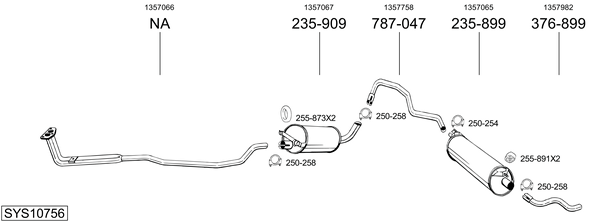 Sistema de gases de escape BOSAL SYS10756
