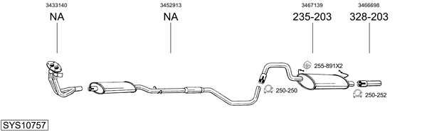 Sistema de gases de escape Volvo 440