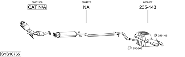 Sistema de gases de escape Volvo XC70 I Cross Country