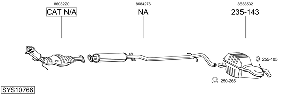 Sistema de gases de escape Volvo XC70 I Cross Country
