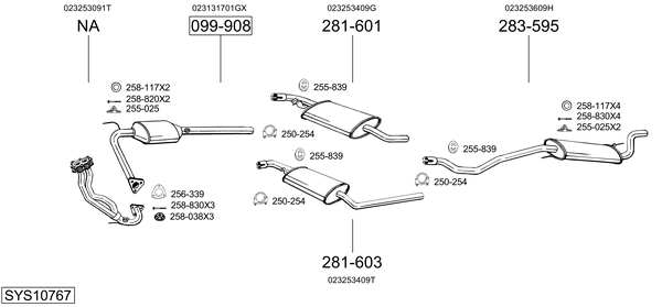 Sistema de gases de escape Vw TRANSPORTER T4 Bus