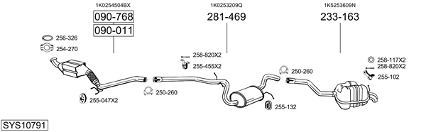 Sistema de gases de escape Vw GOLF V Variant